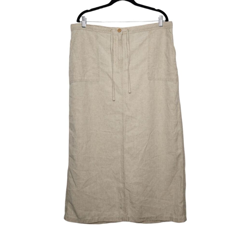 Vintage y2k Easyspirit Linen Blend Maxi Skirt Boho Beach Coastal Fairy